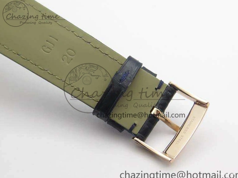 0414 Snug Seamaster Edizione Venezia RG Best Edition Blue Dial On Leather Strap A 8126